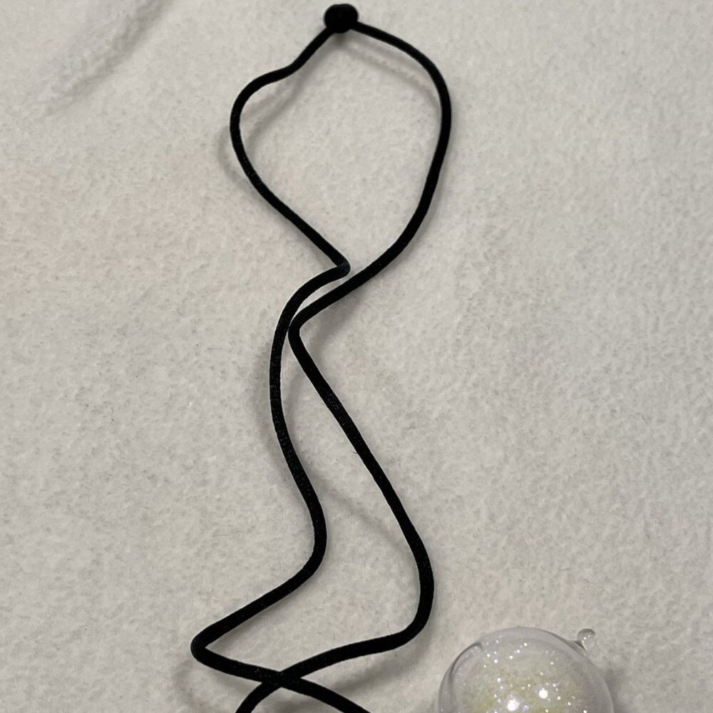 Glass Vial Necklace with Cork Stopper Iridescent Glitter Orb on Black Cord - Picture 6 of 9